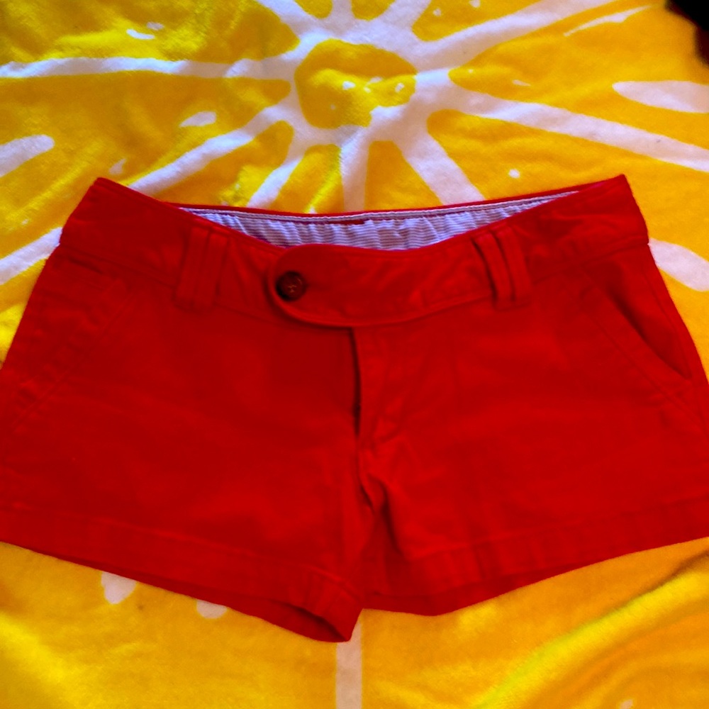 Red camel shorts